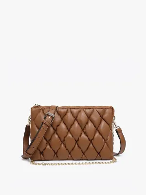 Izzy Puffer Quilted Crossbody -Brown