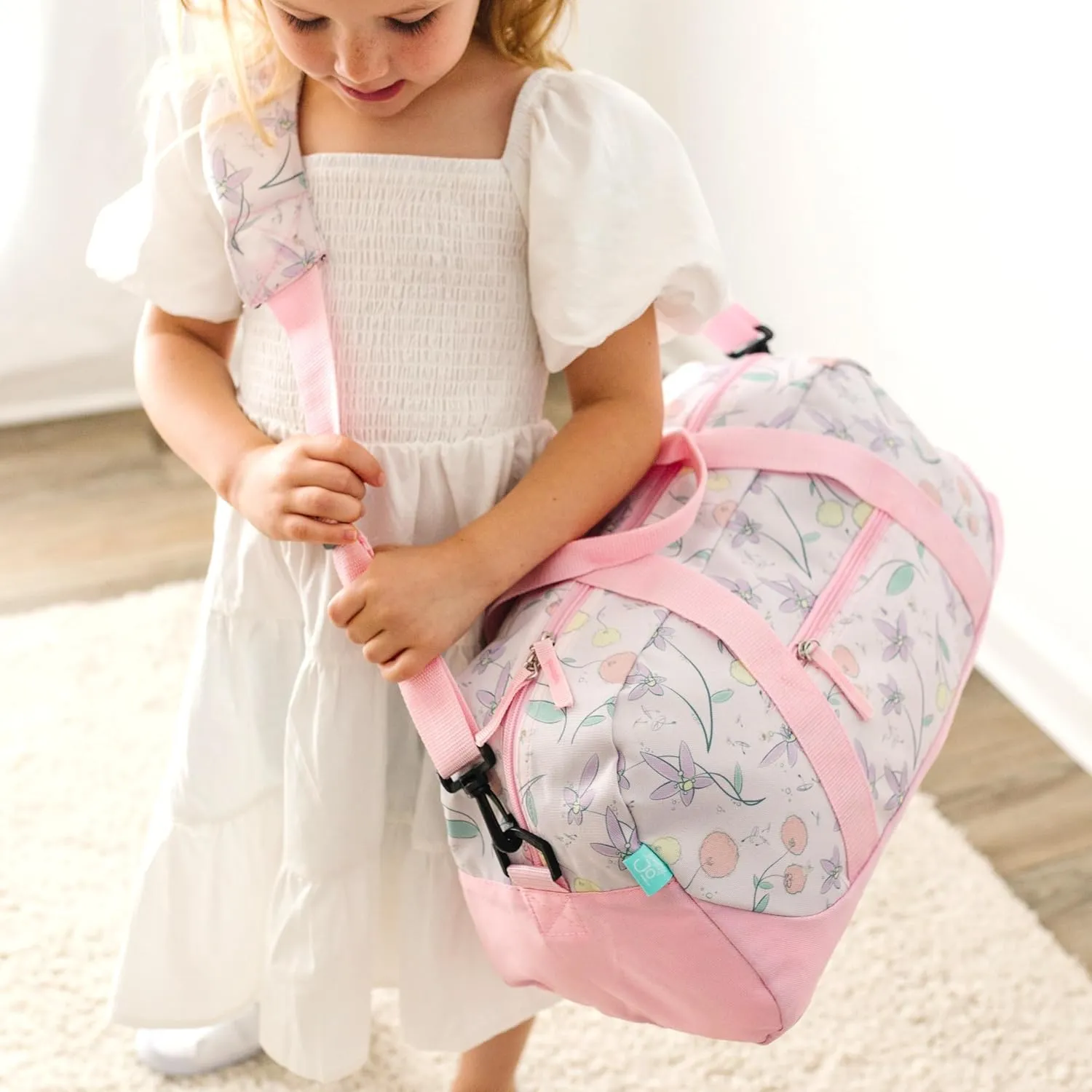 JumpOff Jo by Wildkin Overnighter Duffel Bag  Lightweight Travel Bag for Kids - Fairy Blossom