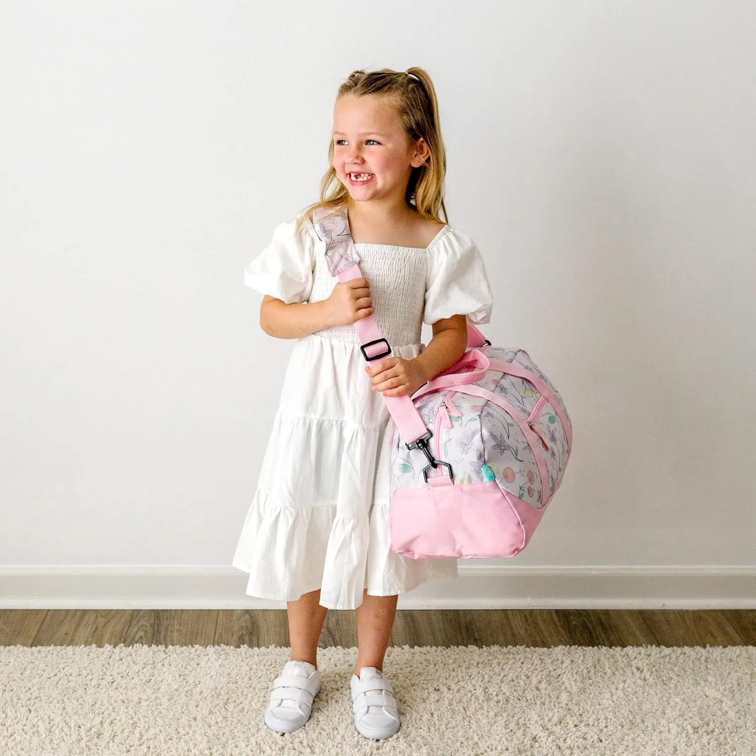 JumpOff Jo by Wildkin Overnighter Duffel Bag  Lightweight Travel Bag for Kids - Fairy Blossom