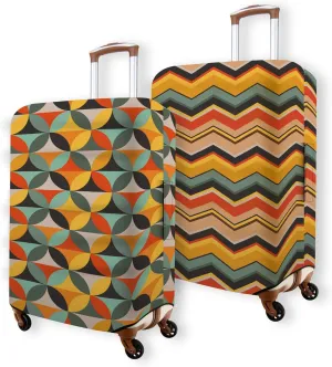 Kana & Kaili 2-in-1 Reversible Luggage Cover | Stylish Suitcase Covers for Luggage | Spandex Luggage Covers for Suitcase TSA Approved | Suitcase Cover | Luggage Sleeves for Suitcases | Retro S