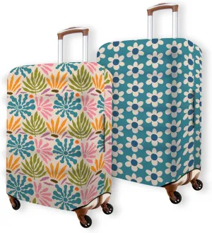 Kana & Kaili 2-in-1 Reversible Luggage Cover | Stylish Suitcase Covers | Spandex TSA Approved | Sleeves for Suitcases | Groovy M