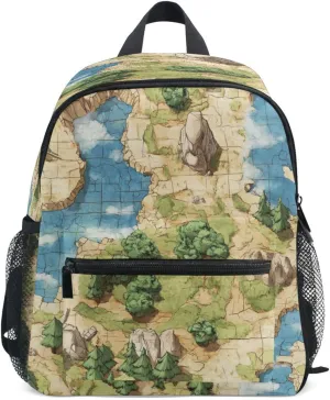 Kids Backpack Boy's/Girl's Waterproof Diaper Bag Backpack with Chest Strap Boho Game Map