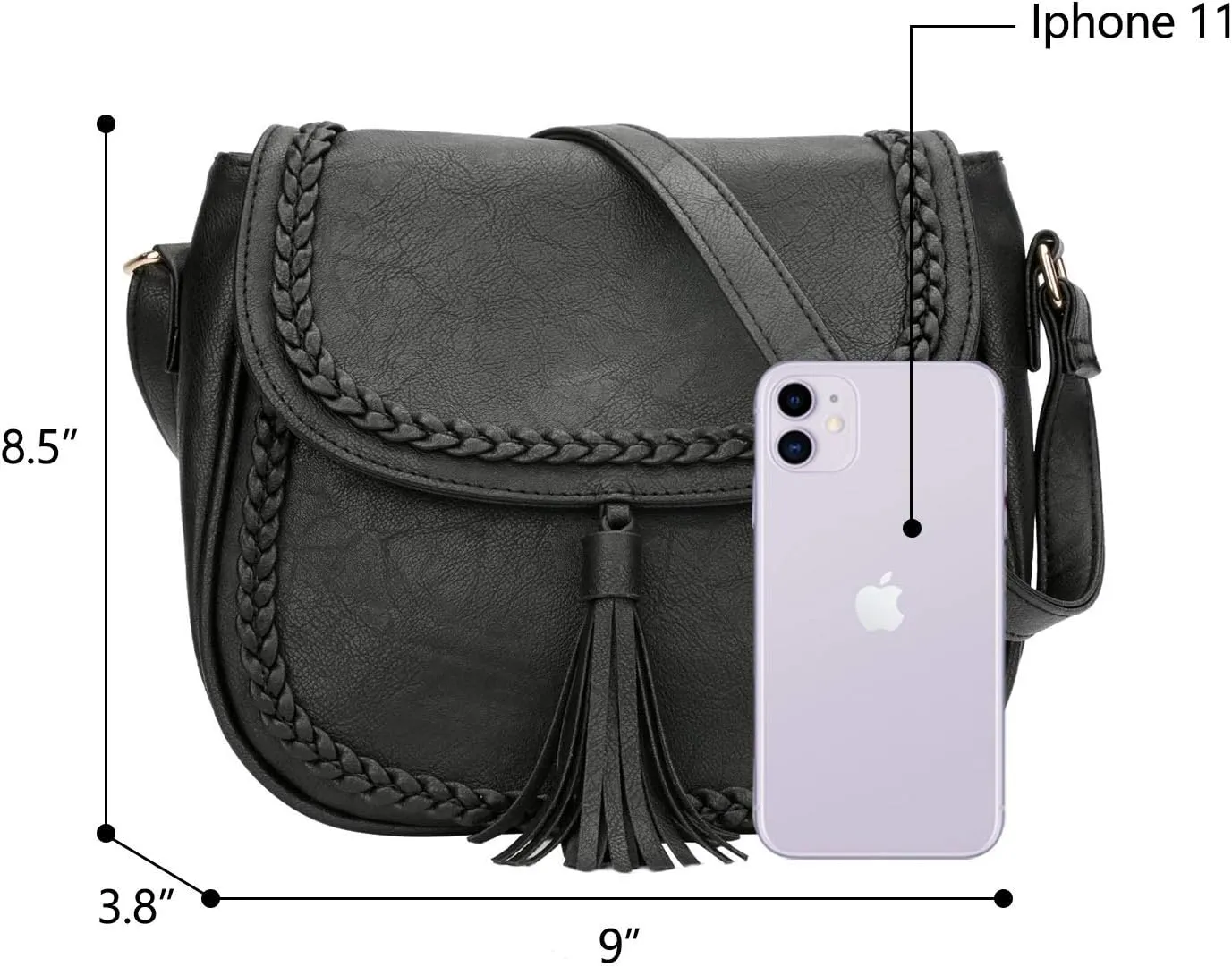 KKXIU Casual Flap Saddle Crossbody Bags for Women Purses and Handbags with Tassel