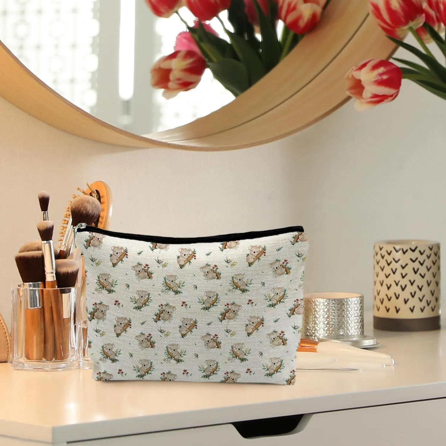 Koala Gifts, Koala Gifts for Girls, Cute Koala Makeup Bag, Koala Bear Gifts, Koala Gifts for Koala Lovers, Cute Koala Birthday Gifts for Her, Animal Lovers Cosmetic Bag Makeup Pouch