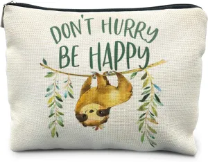 Koala Makeup Bag - Cute Koala Themed Gifts for Women, Don't Hurry Be Happy Cosmetic Pouch