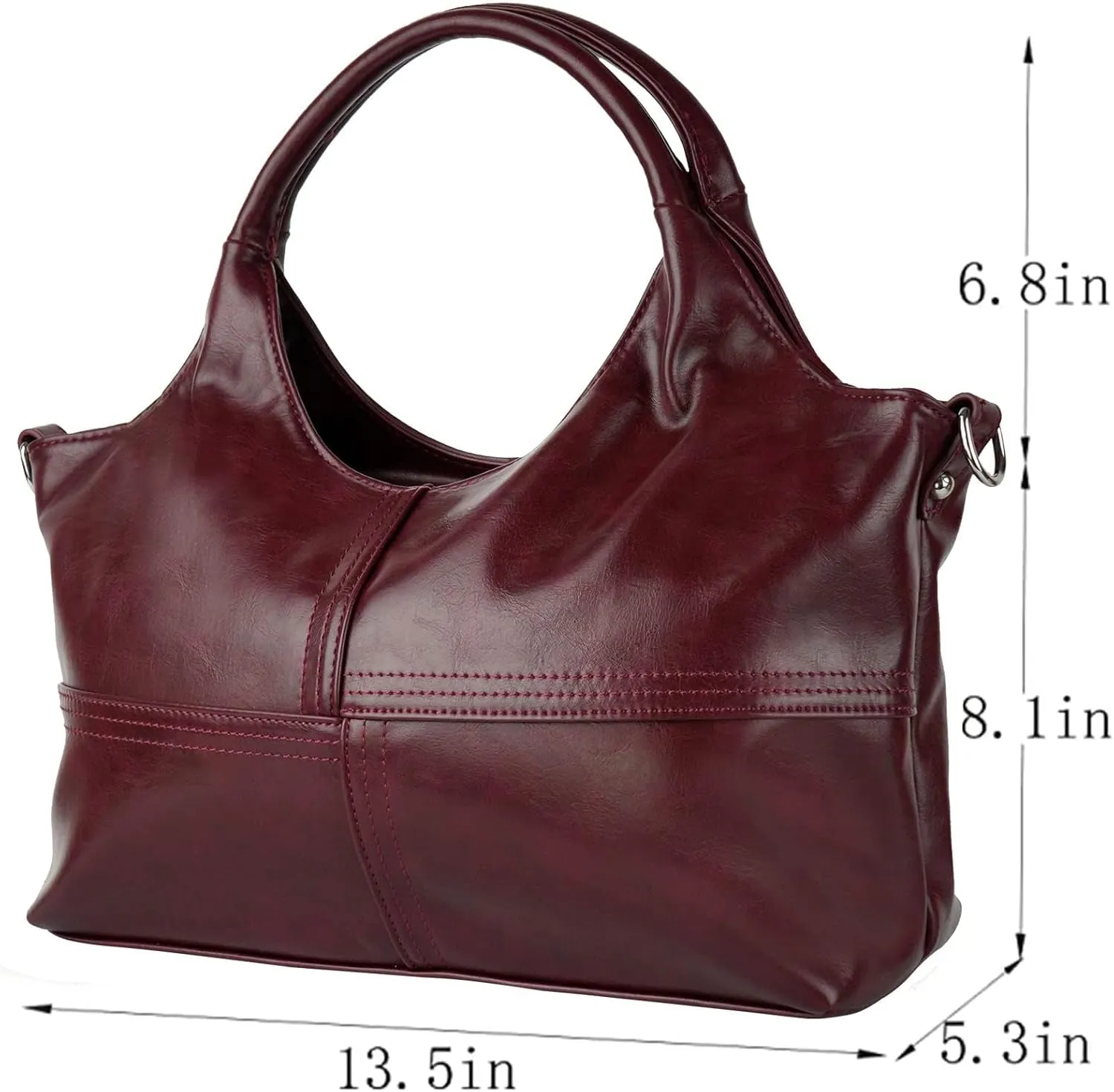 KOGTLA Vegan Leather Purses for Women with Detachable Satchel Strap, Ladies Handbags, Tote Hobo Bags with Top Handle