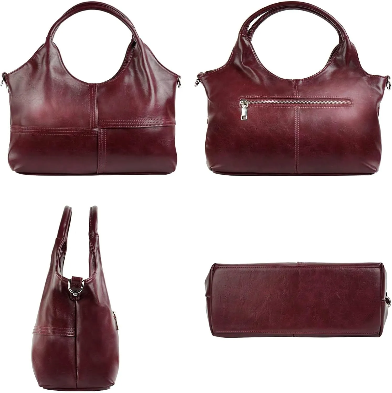 KOGTLA Vegan Leather Purses for Women with Detachable Satchel Strap, Ladies Handbags, Tote Hobo Bags with Top Handle