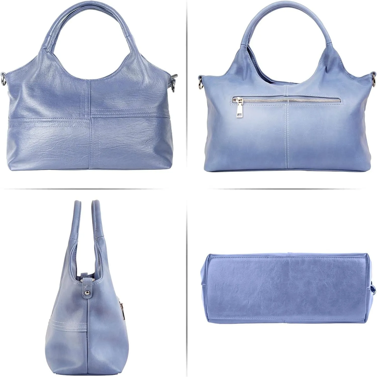KOGTLA Vegan Leather Purses for Women with Detachable Satchel Strap, Ladies Handbags, Tote Hobo Bags with Top Handle
