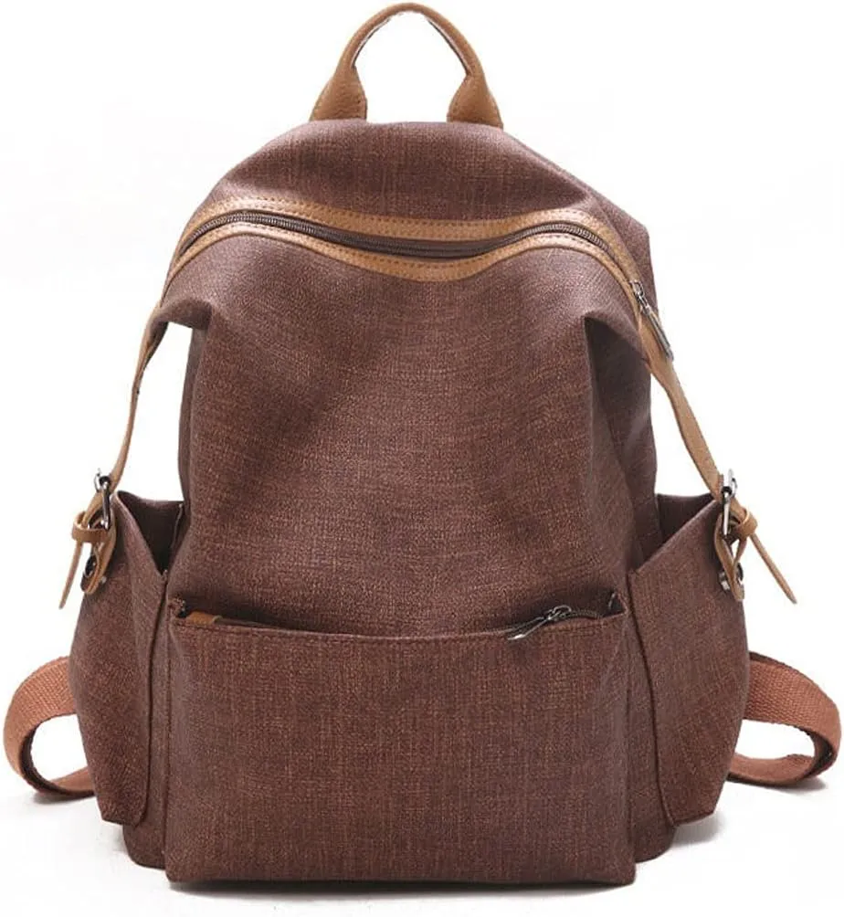 Ladies Leather Backpacks Women Bags Casual Female Business Bags Women Backpack Laptop Backpack (Blue)
