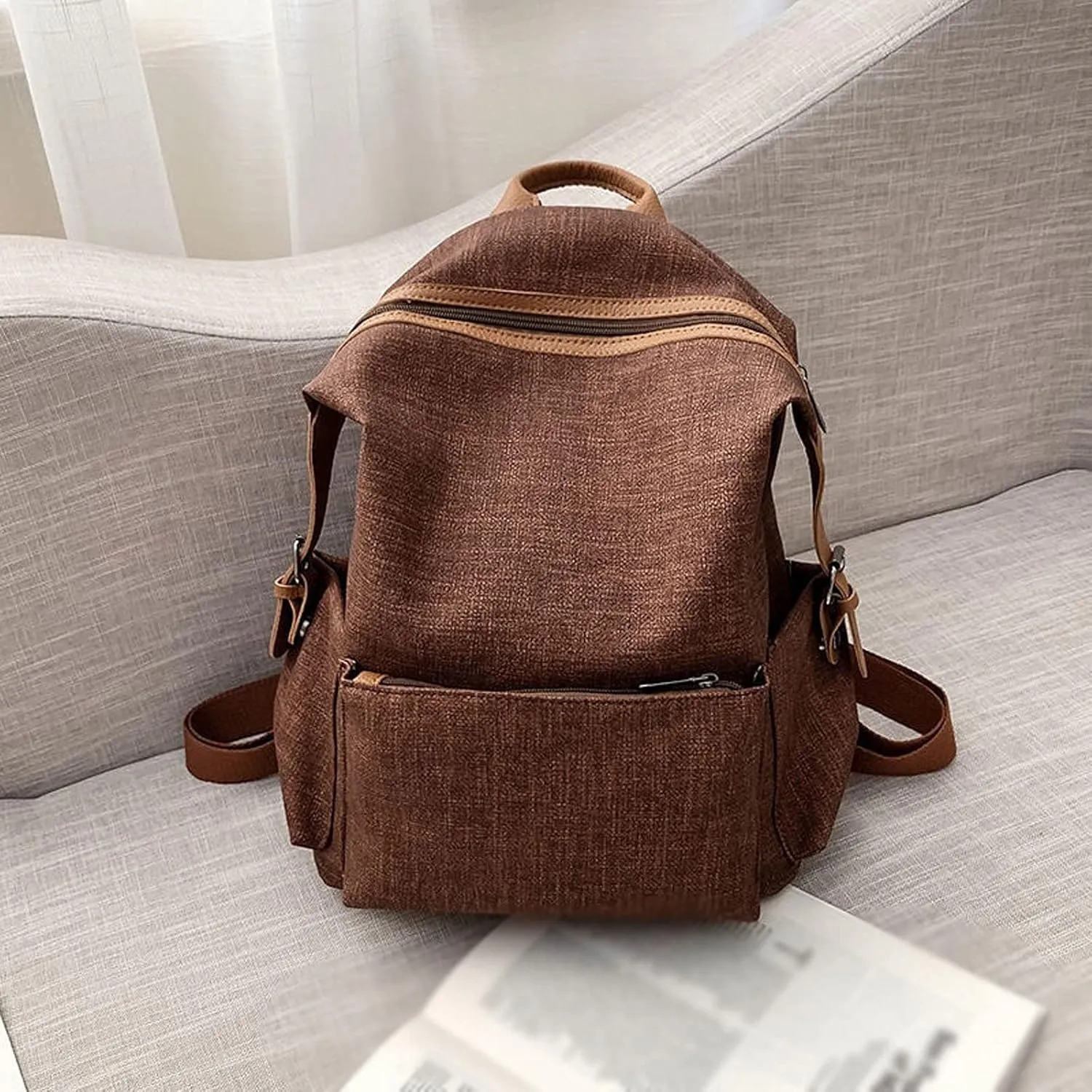 Ladies Leather Backpacks Women Bags Casual Female Business Bags Women Backpack Laptop Backpack (Pink)