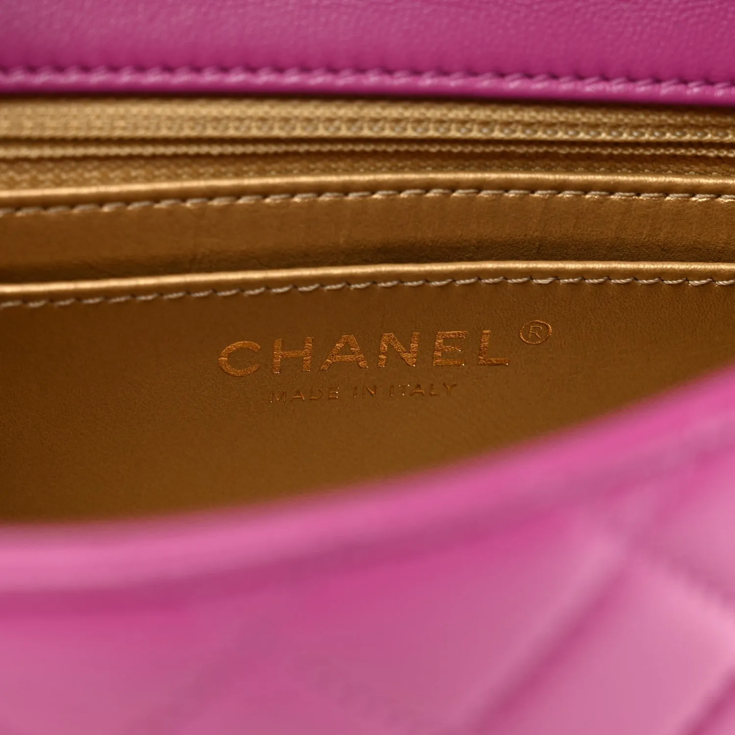 Lambskin Quilted Mini Pearl Crush Flap Purple
