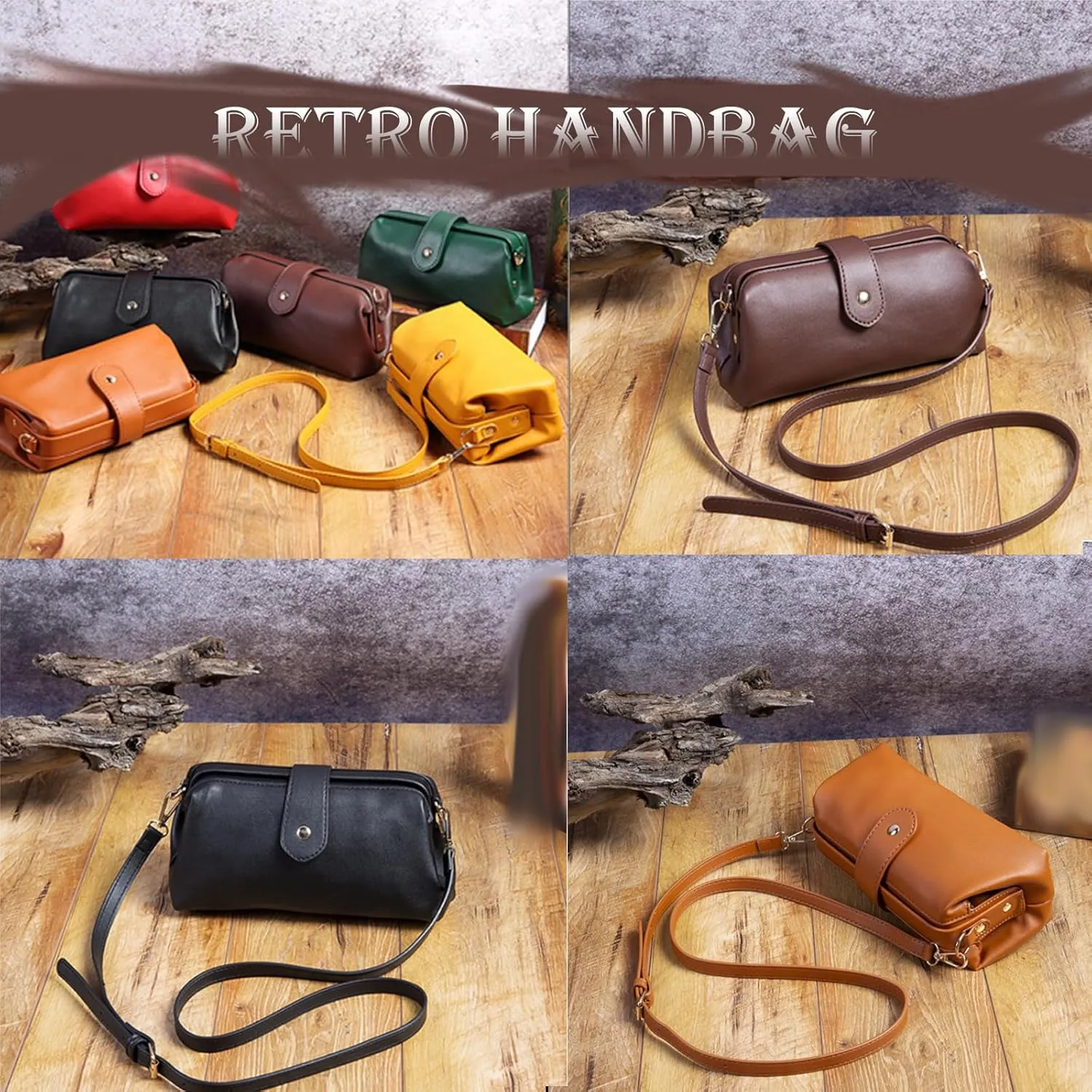 Langrents Retro Handbag, Langrents Handbag, Langrents Leather Retro Handmade Bag Vintage Doctors Bag Purse for Women