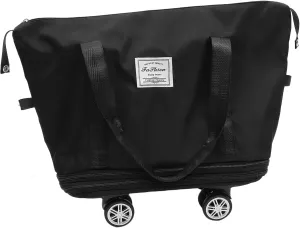 Large Capacity Expandable Travel Bag Wheels Oxford Cloth Luggage Bag for Business/casual