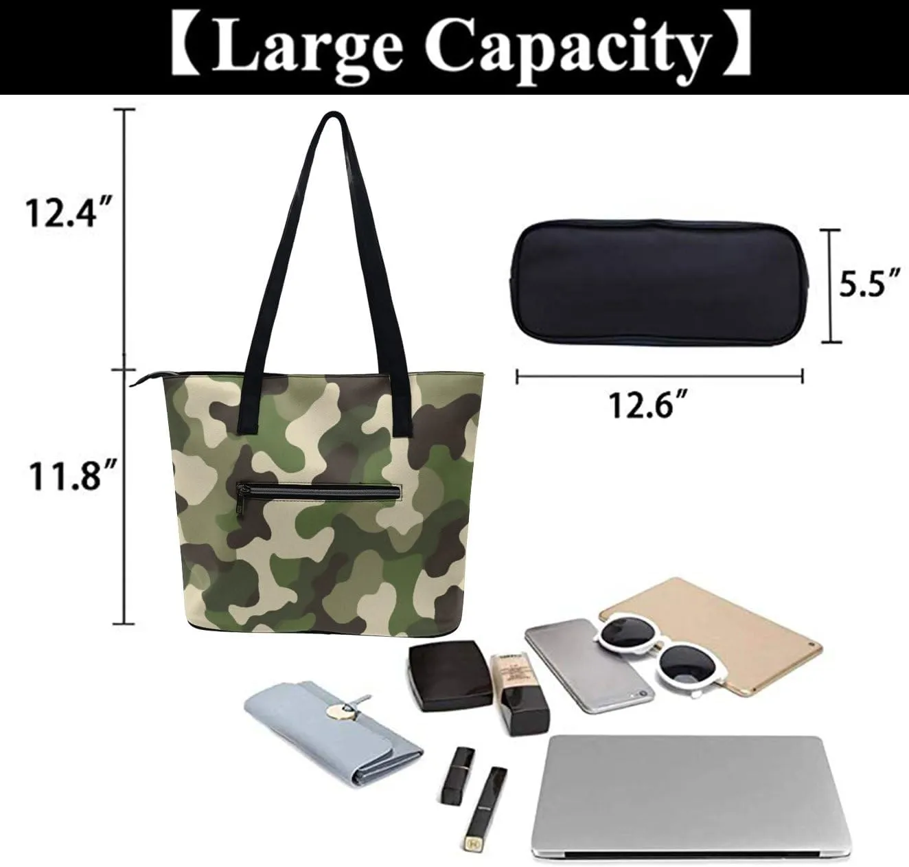 Large Capacity Shopping Bag, Women and Men Durable Casual Travel Tote Bag, Handbag with Long Handle