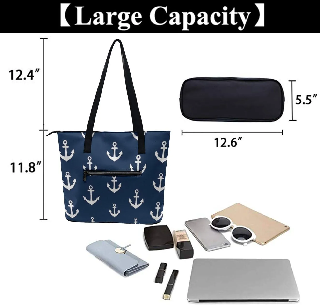Large Capacity Shopping Bag, Women and Men Durable Casual Travel Tote Bag, Handbag with Long Handle
