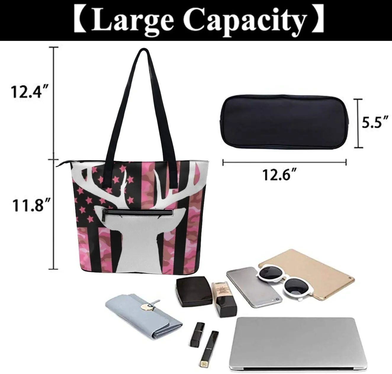 Large Capacity Shopping Bag, Women and Men Durable Casual Travel Tote Bag, Handbag with Long Handle