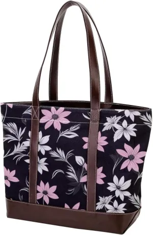 Leaf Art-820 Tote Bags Durable Leather Canvas Purses and Handbags for Women Top Handle Shoulder Satchel Hobo Bags