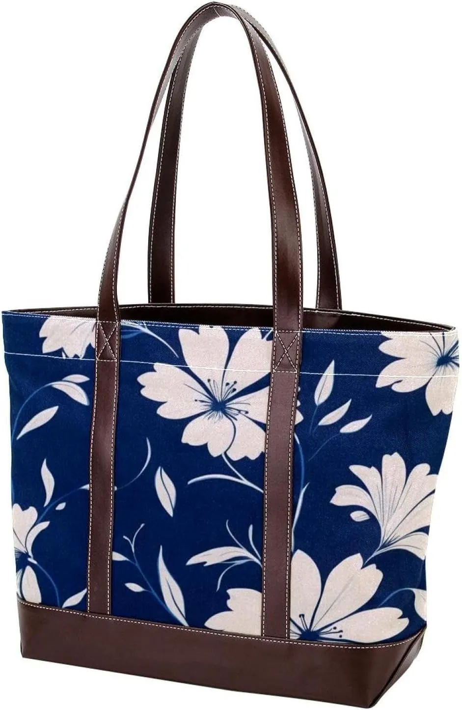 Leaf Art-850 Tote Bags Durable Leather Canvas Purses and Handbags for Women Top Handle Shoulder Satchel Hobo Bags