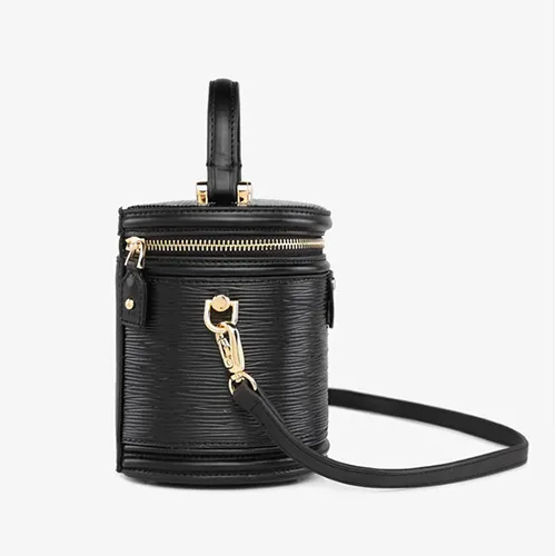 Leather Canteen Cylinder Crossbody Bucket Clutch Bags