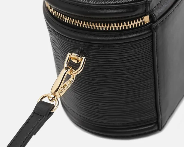 Leather Canteen Cylinder Crossbody Bucket Clutch Bags