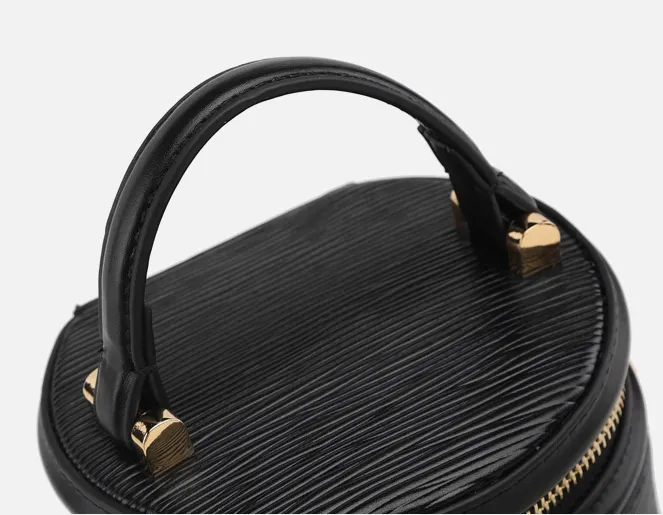 Leather Canteen Cylinder Crossbody Bucket Clutch Bags