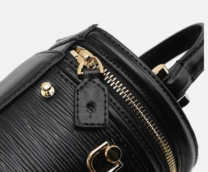 Leather Canteen Cylinder Crossbody Bucket Clutch Bags
