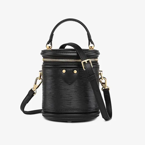 Leather Canteen Cylinder Crossbody Bucket Clutch Bags