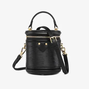 Leather Canteen Cylinder Crossbody Bucket Clutch Bags