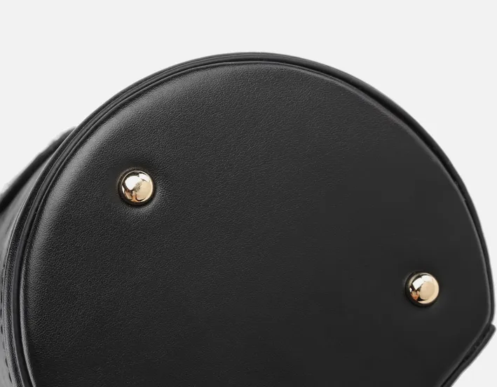 Leather Canteen Cylinder Crossbody Bucket Clutch Bags