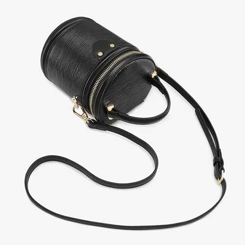 Leather Canteen Cylinder Crossbody Bucket Clutch Bags