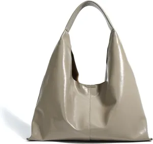 Leather Handbags, 2Pcs Trendy Tote Bags Oversized Hobo Bags Women's Work Tote Bags Vegan Leather Handbags for Travel