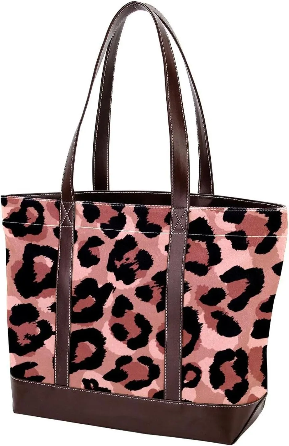 Leopard Pattern-25 Tote Bags Durable Leather Canvas Purses and Handbags for Women Top Handle Shoulder Satchel Hobo Bags