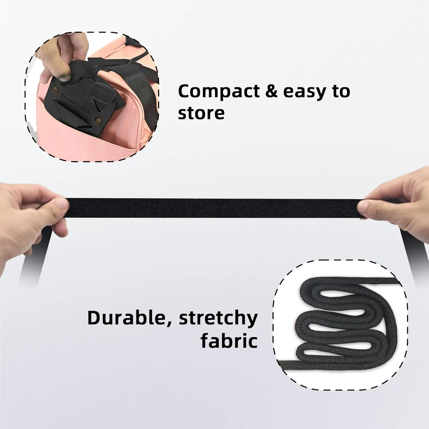 Luggage Straps Bag Bungees, Adjustable TSA-Approved  High Elastic Suitcase Belt for Securing Carry-On (2 Pack Black)