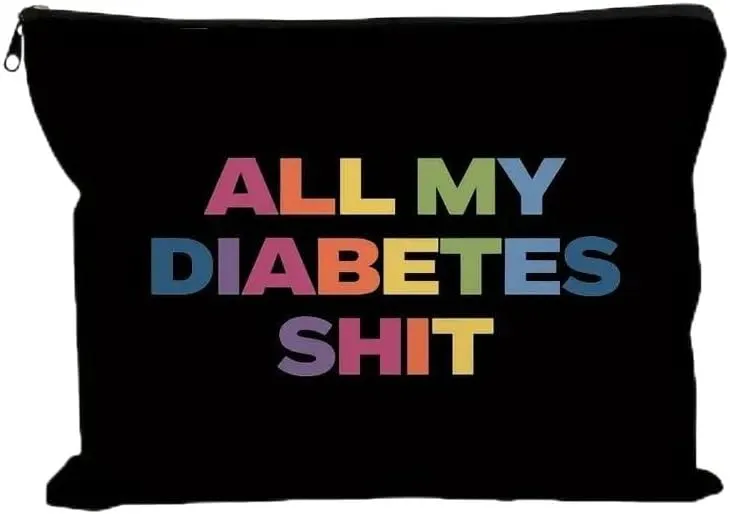 Lunch Money ALL MY DIABETES SHIT Travel Cosmetic Makeup Bag Great to Organize Diabetic Medicine Cosmetic Bag Makeup Travel Makeup Organizer, Versatile Coin Purse - DOUBLE SIDED PRINT