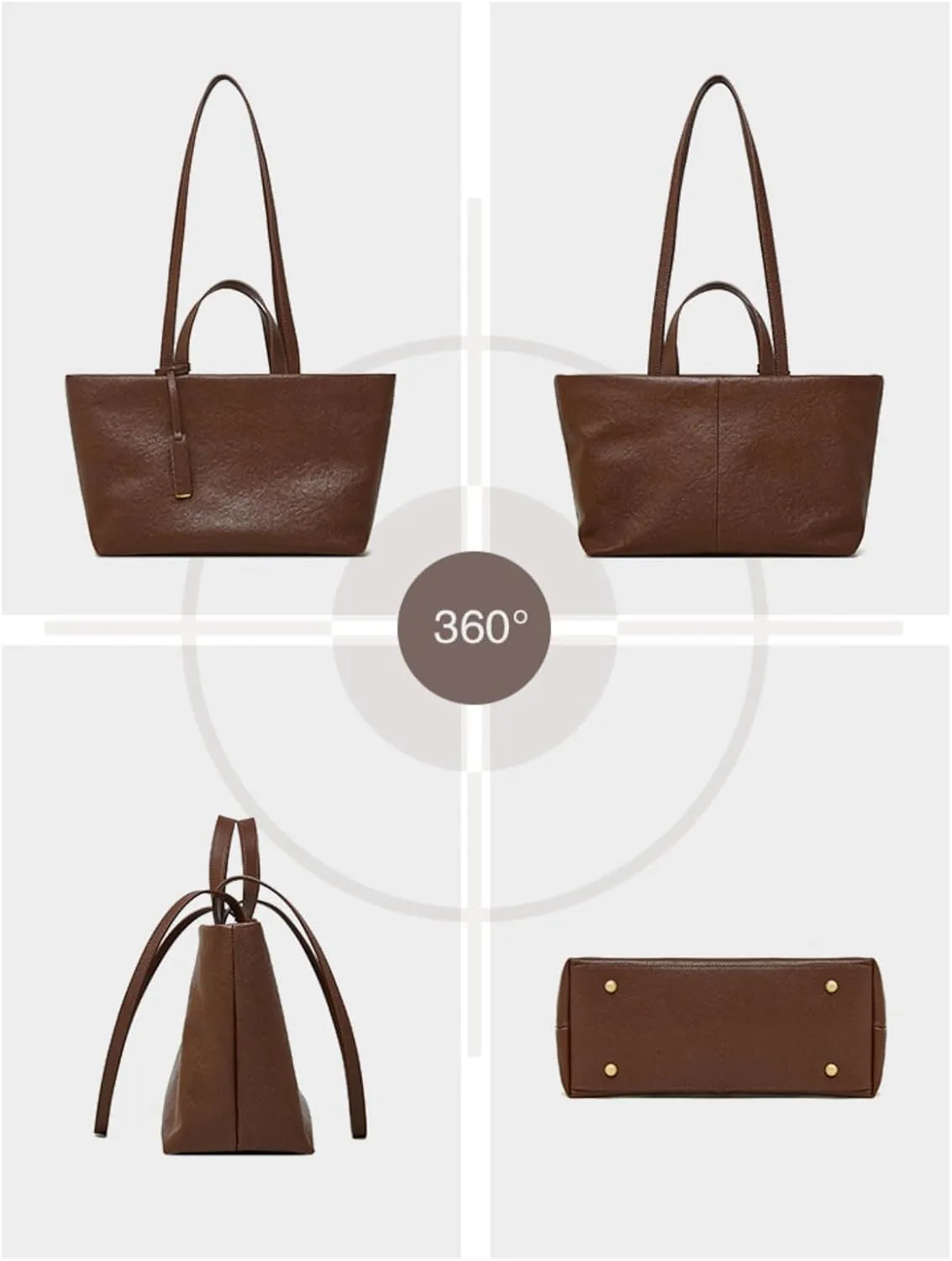 luxury Genuine Leather Women Tote Bag Soft Handbags Vintage Shoulder Purses Fashion Top Handle Bag Large Capacity