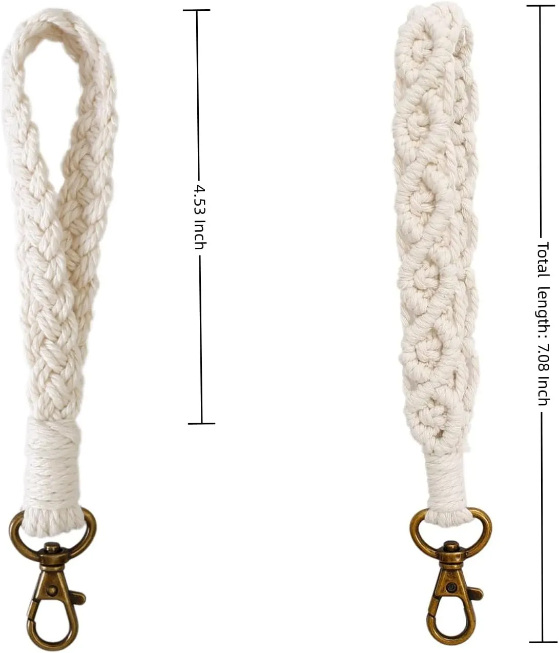 Macrame Keychain Boho Handmade Wristlet Keychain Wrist Lanyard Key Chain for Women