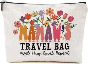 Mamaw Makeup Bag Grandma Gifts from Granddaughter Grandson Grandma Birthday Gifts Mothers Day Thank You Retirement Gifts for Women Nana Mimi New Grandma Granny Christmas Travel Accessories Bag