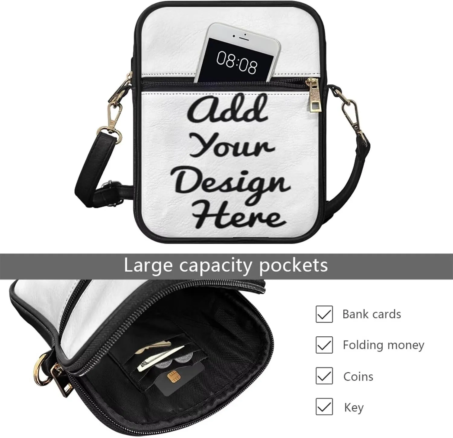 Mens Messenger Bag Leather Lightweight Crossbody Wallet Phone Bags Women Mini Purse Cell Phone Shoulder Bags