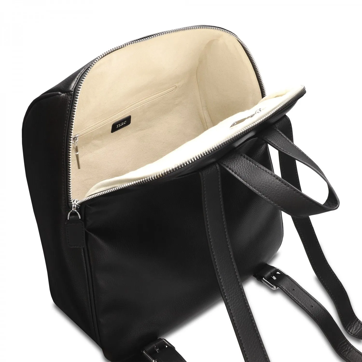 Mika AppleSkin Backpack with Zipper Pockets Black