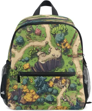Mini Kids Backpack Boys Girls Cute Diaper Bag Backpack with Chest Strap Boho Game Map
