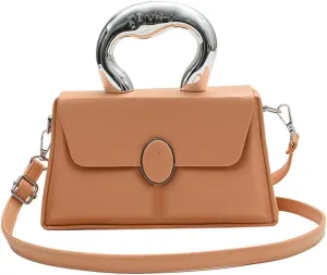 Molodo Satchel Bag Women Fashion PU Leather Top-handle Bag Casual Solid Color Crossbody Bag Purse