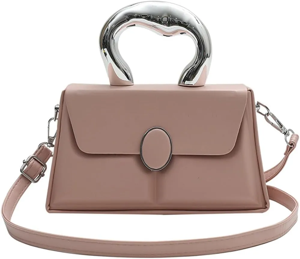 Molodo Satchel Bag Women Fashion PU Leather Top-handle Bag Casual Solid Color Crossbody Bag Purse
