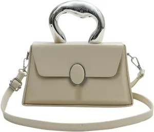 Molodo Satchel Bag Women Fashion PU Leather Top-handle Bag Casual Solid Color Crossbody Bag Purse