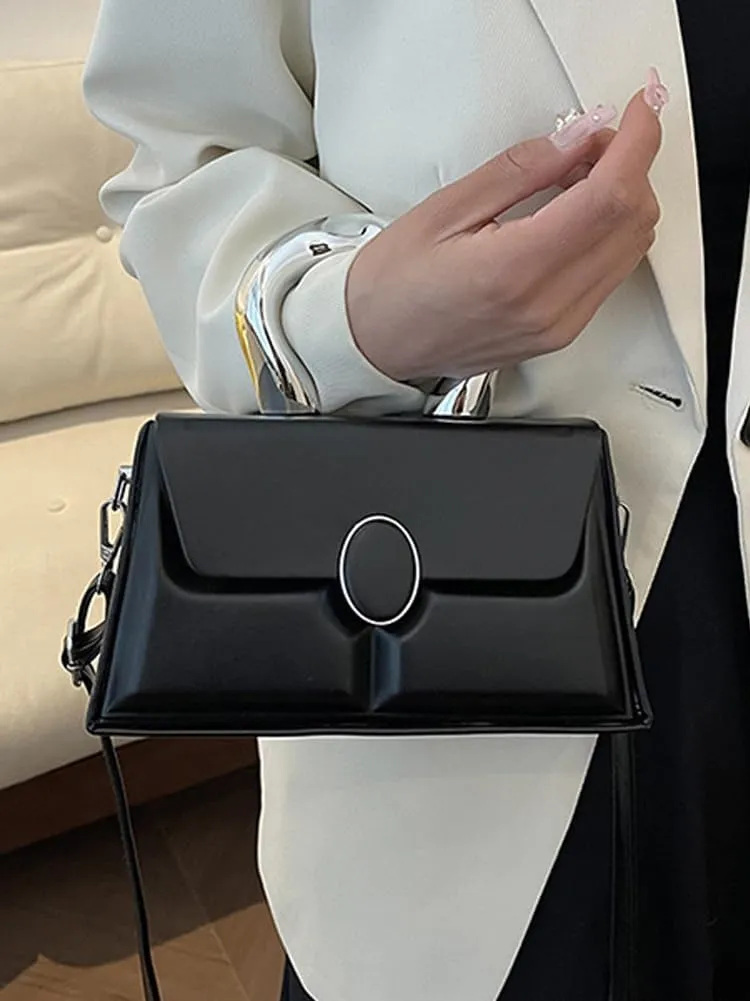 Molodo Satchel Bag Women Fashion PU Leather Top-handle Bag Casual Solid Color Crossbody Bag Purse
