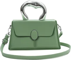 Molodo Satchel Bag Women Fashion PU Leather Top-handle Bag Casual Solid Color Crossbody Bag Purse
