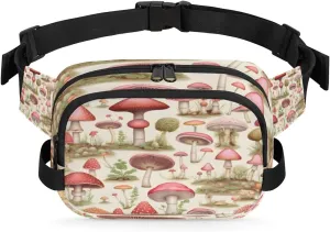Mushroom Chic Waist Pack Bag Fanny Pack for Women Men Hip Bum Bag Waist Packs with Adjustable Strap for Outdoors Workout Traveling Casual Hiking Cycling Running