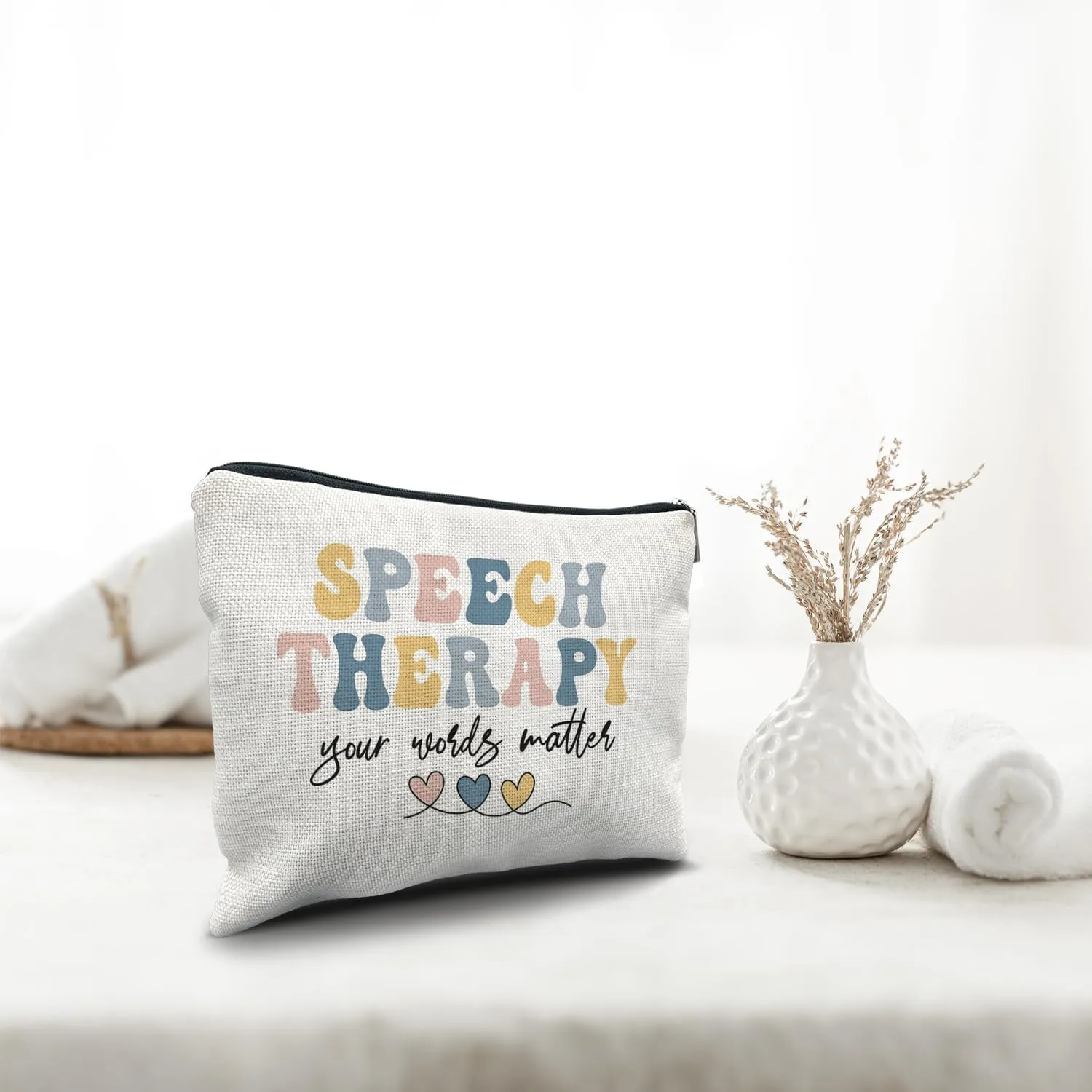 Nogrit Speech Therapy Gifts Makeup Bag,SLP Speech Pathologist Gifts, Speech Therapist Gift SLP Gifts for Speech Language Pathologist Small Cosmetic Makeup Bag for Purse