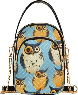 Owl Doctor Crossbody Handbags for Women Casual Leather Shoulder Phone Purse