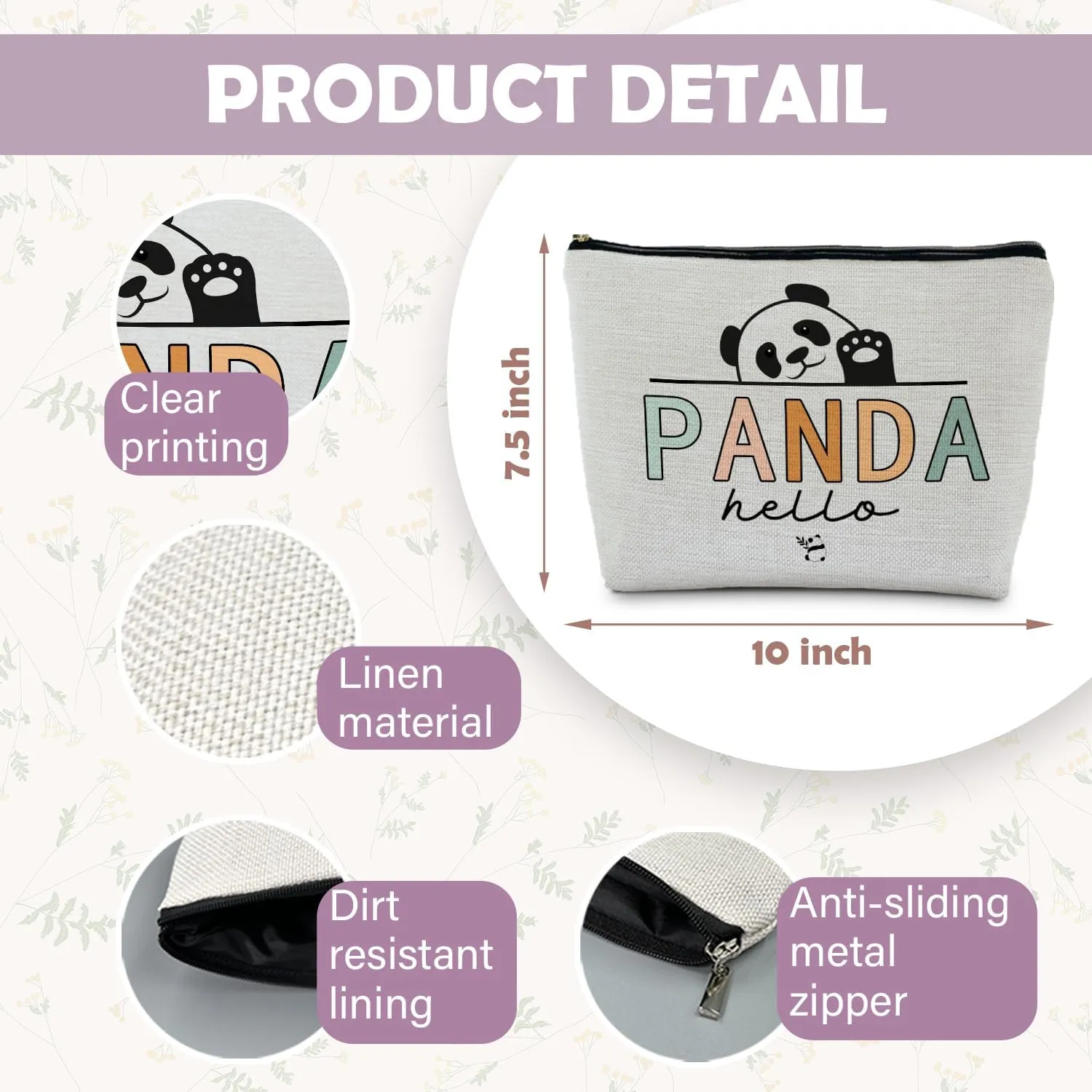 Panda Makeup Bag - Cosmetic Pouch for Women and Girls - Mama Bear Gift Bag