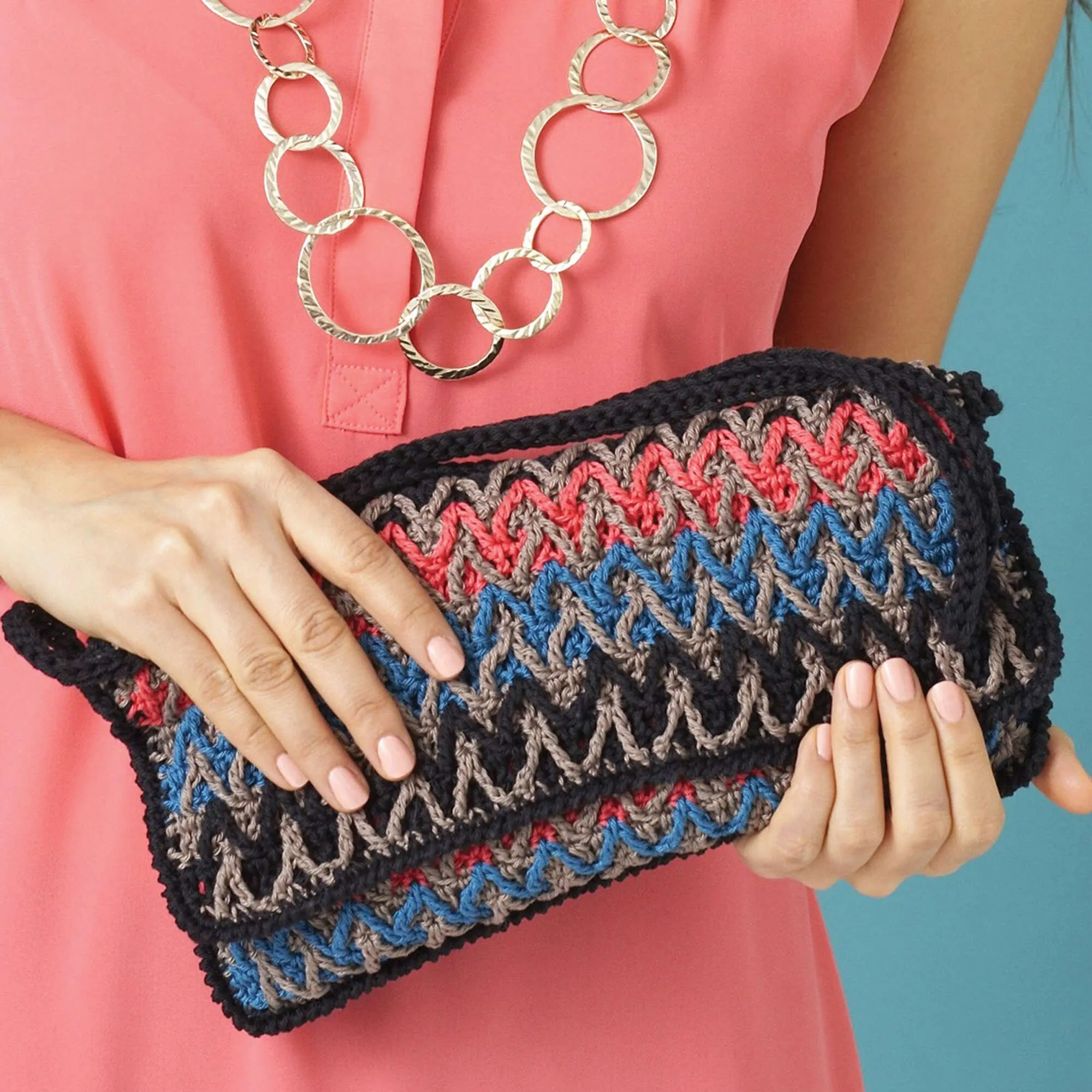 Patons Crochet Bargello Stripes Purse
